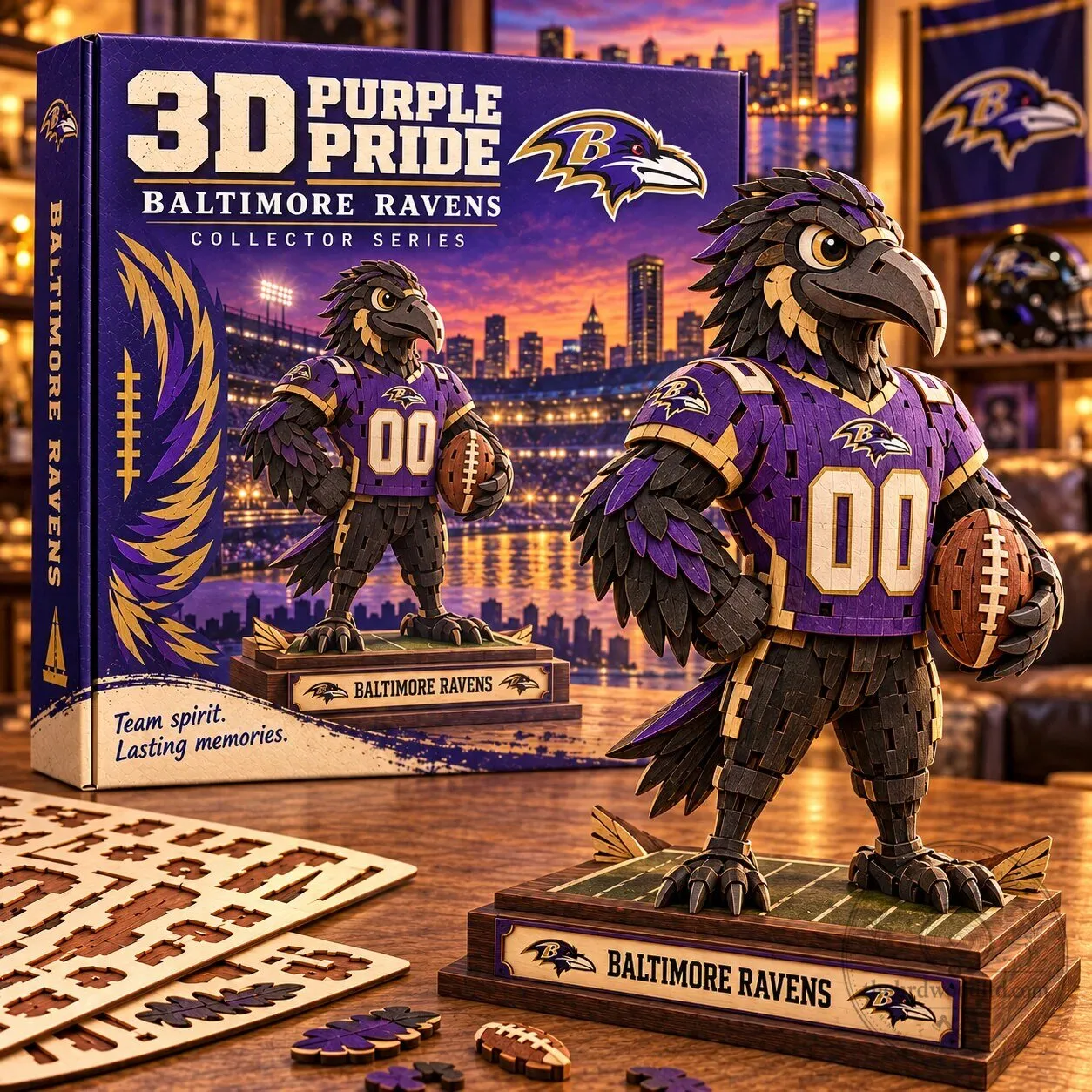 Baltimore Ravens 3D Purple Pride Collector Series Football Figurine 1 Baltimore Ravens 3D Purple Pride Collector Series Football Figurine