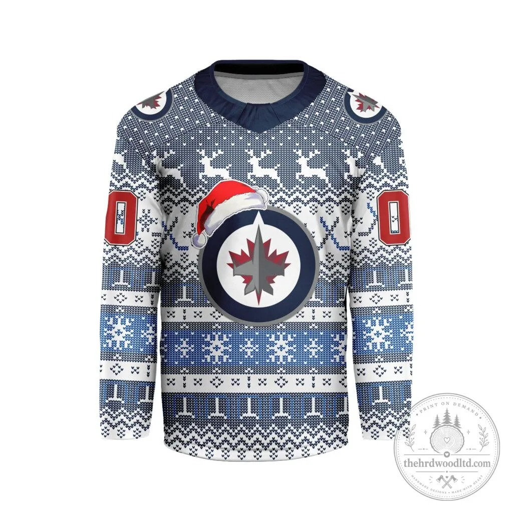 Winnipeg Jets Christmas Holiday Ugly Sweater Long-Sleeve