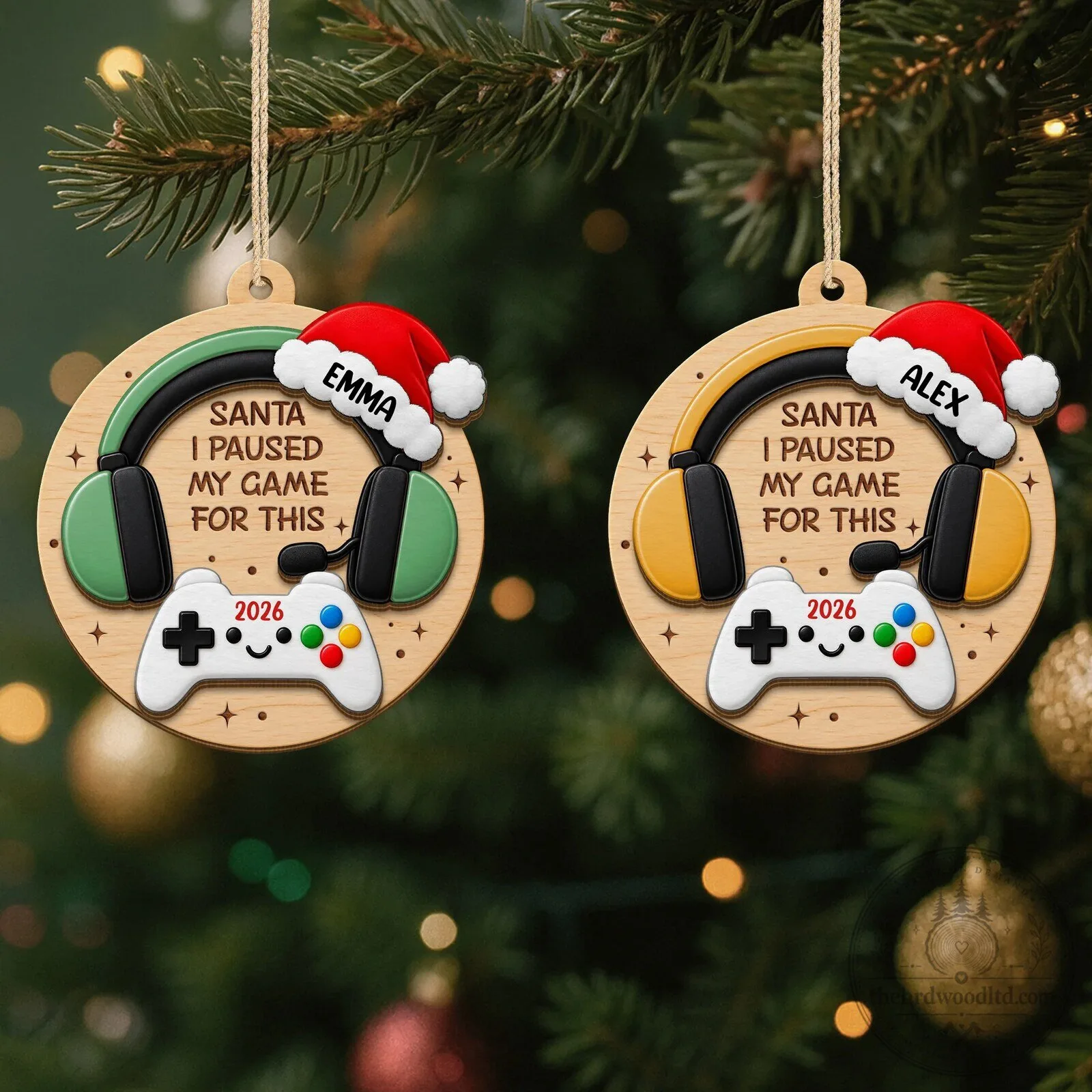 Personalized Gamer Christmas Ornament, Santa I Paused My Game For This 8 Personalized Gamer Christmas Ornament, Santa I Paused My Game For This