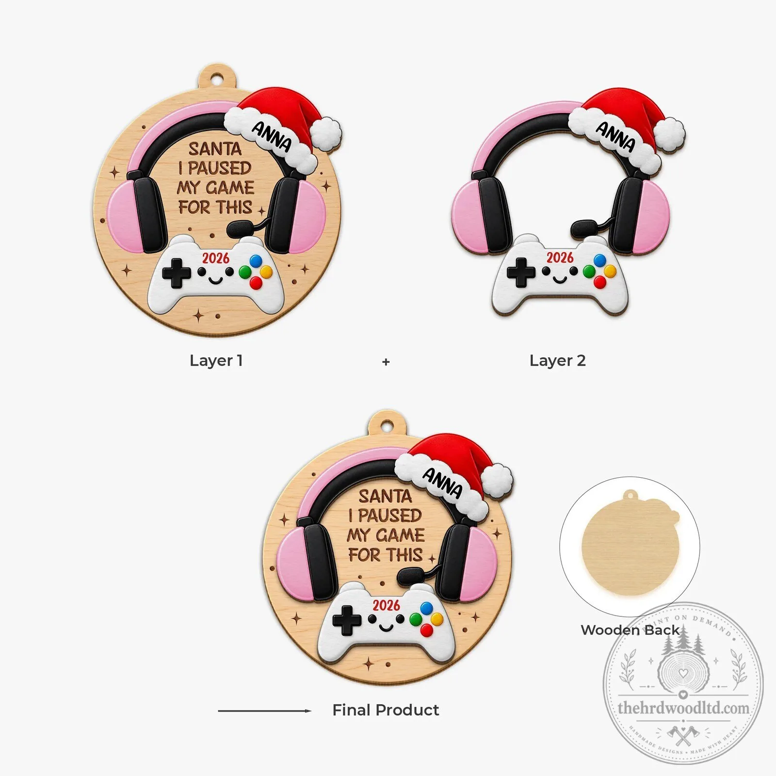Personalized Gamer Christmas Ornament, Santa I Paused My Game For This 11 Personalized Gamer Christmas Ornament, Santa I Paused My Game For This