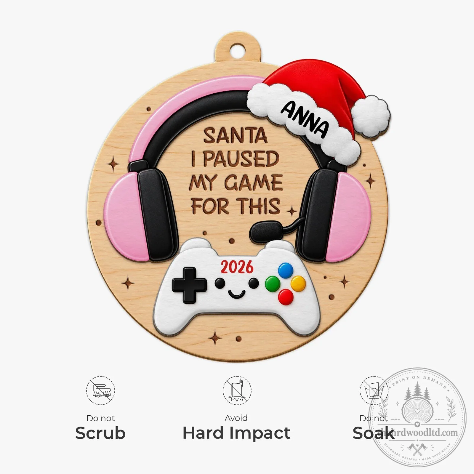 Personalized Gamer Christmas Ornament, Santa I Paused My Game For This 12 Personalized Gamer Christmas Ornament, Santa I Paused My Game For This