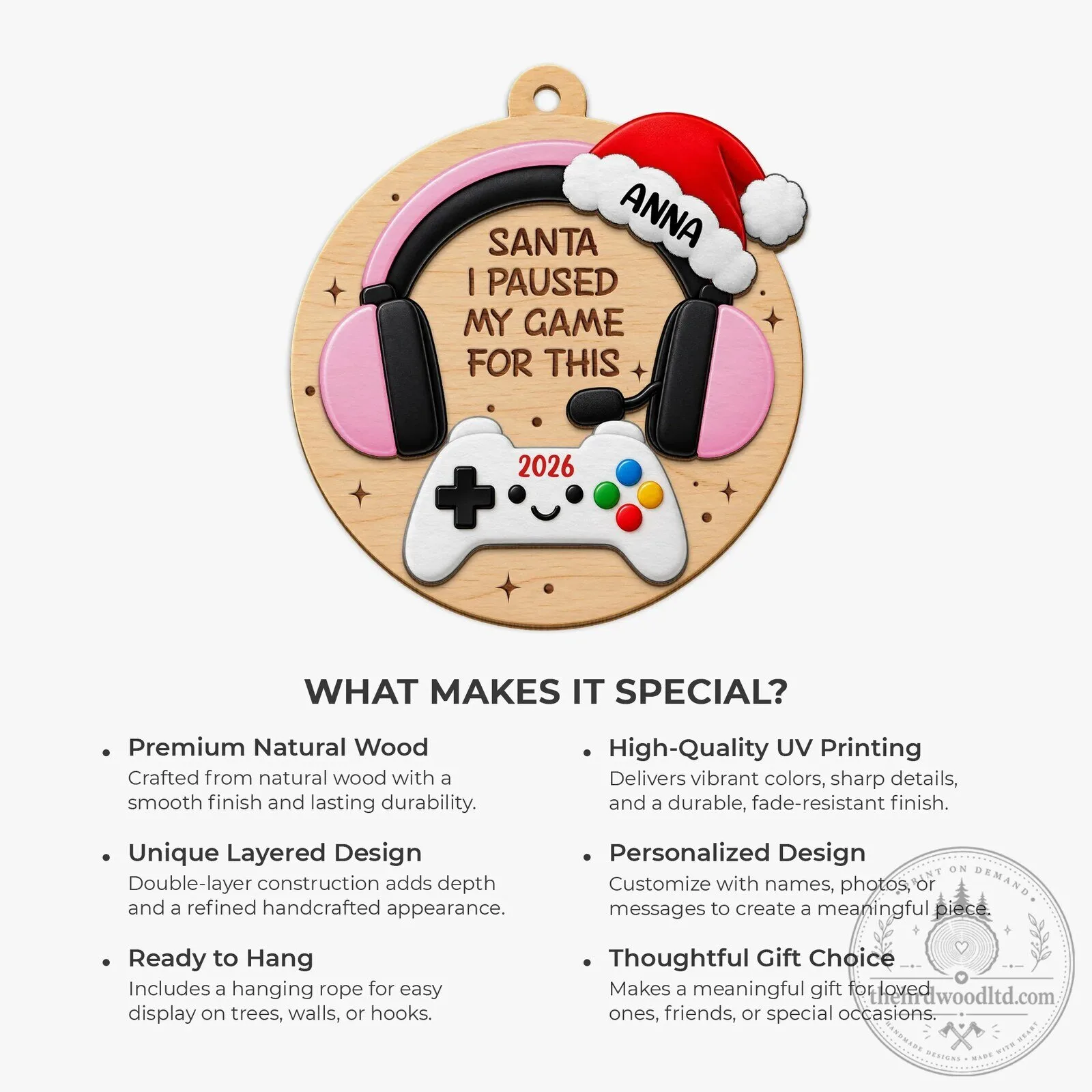 Personalized Gamer Christmas Ornament, Santa I Paused My Game For This 13 Personalized Gamer Christmas Ornament, Santa I Paused My Game For This