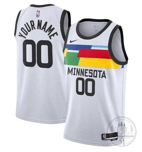 Minnesota Timberwolves City Edition White Custom Basketball Jersey