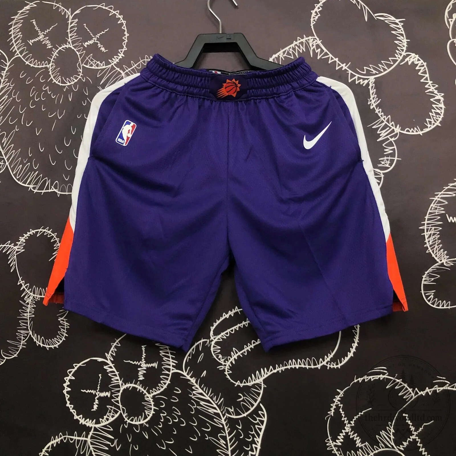 Phoenix Suns Nike NBA Icon Edition Purple and Orange Basketball Shorts