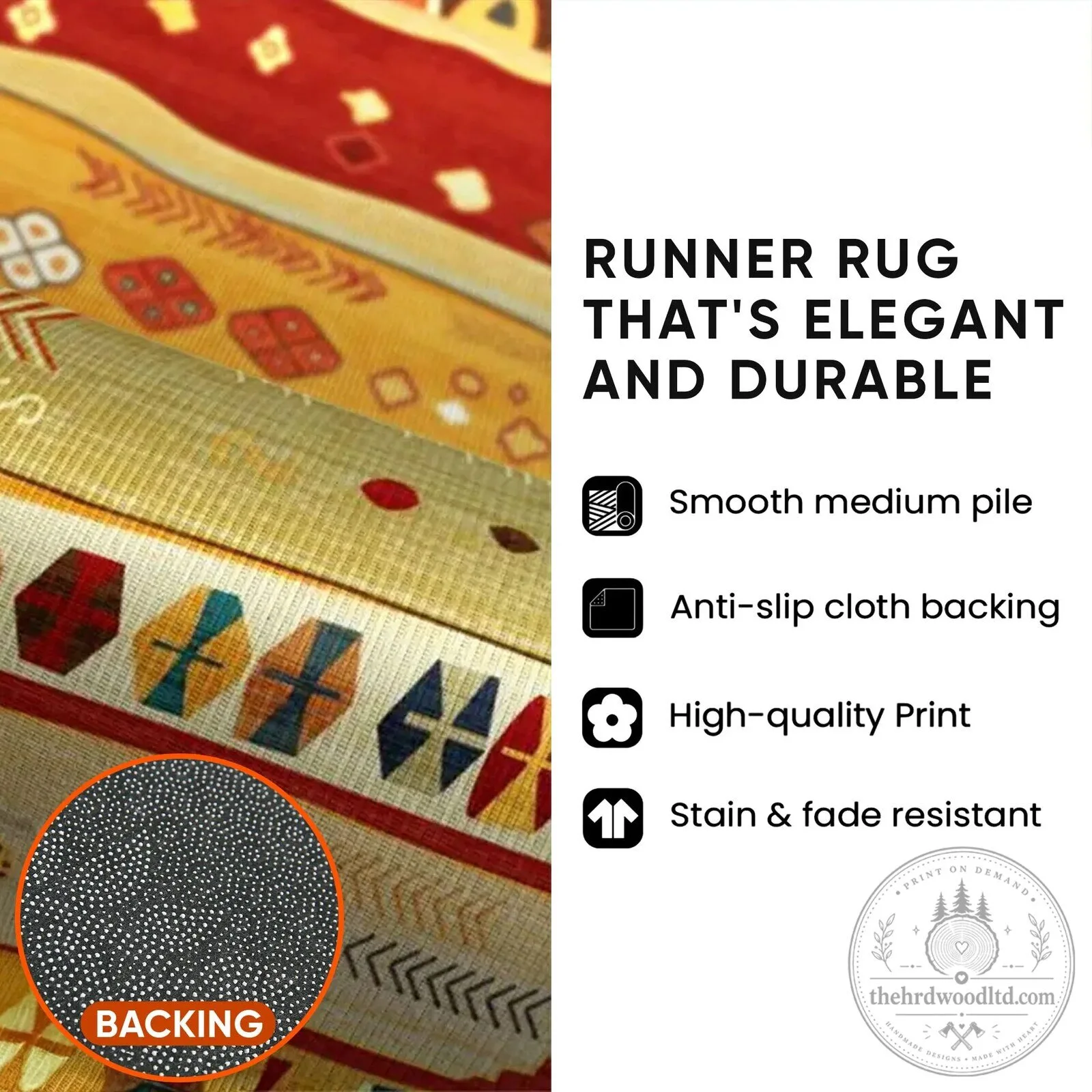 Winter Bear in Snowy Cave with Fireplace Scene Hallway Runner Rug 7 Winter Bear in Snowy Cave with Fireplace Scene Hallway Runner Rug
