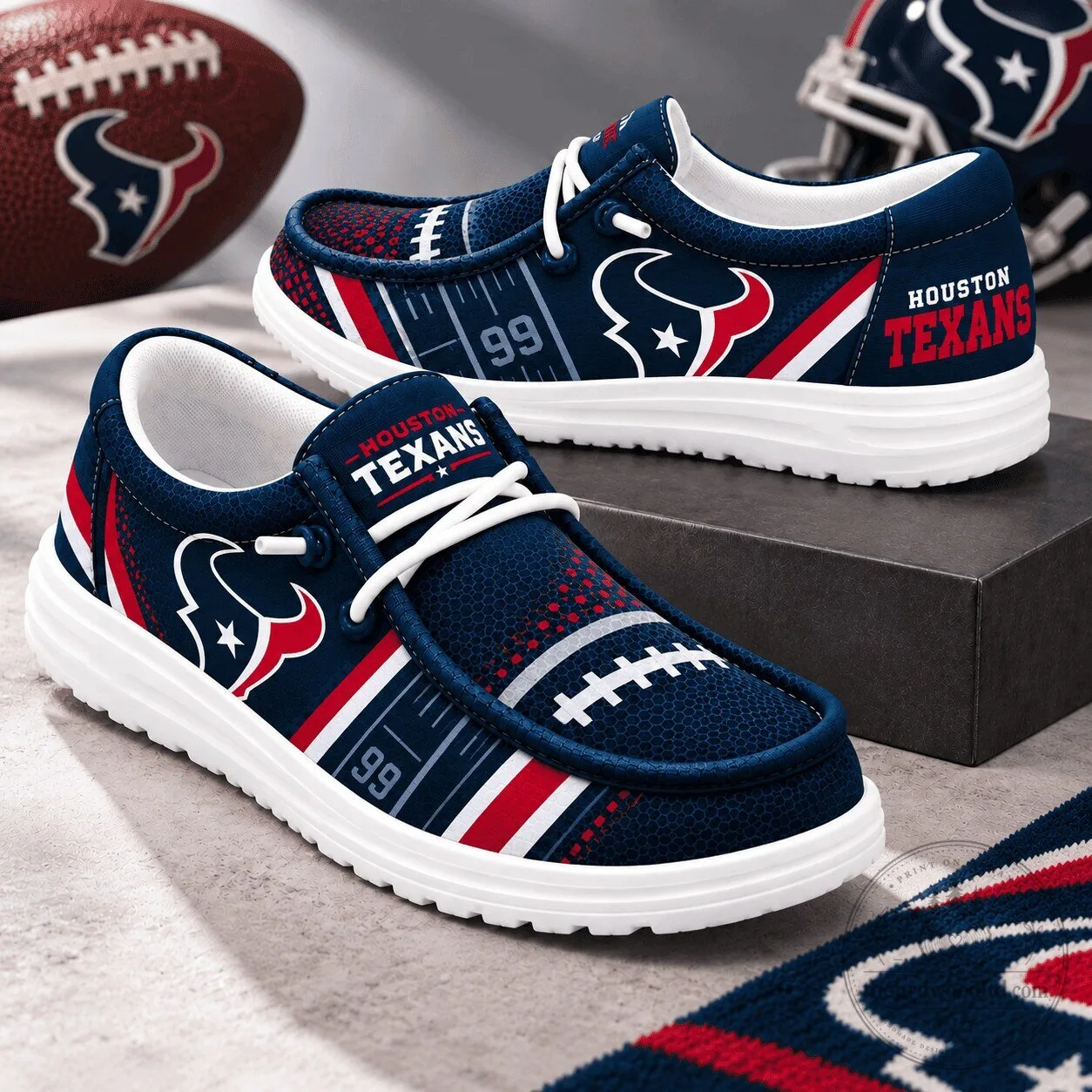 Houston Texans Football Team Fan Loafer Shoes