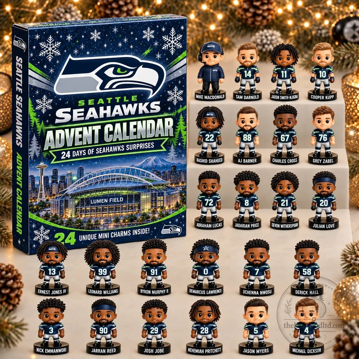 Seattle Seahawks NFL Football Team 24 Day Advent Calendar with Mini Charms