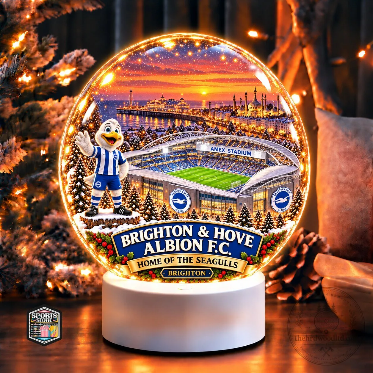Brighton & Hove Albion F.C. Amex Stadium Christmas Light-Up Ornament