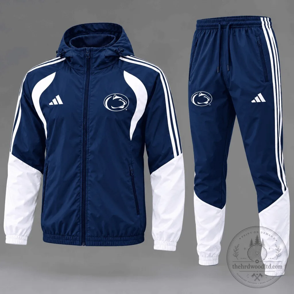 Penn State Nittany Lions Navy Blue and White Striped Tracksuit Jacket Penn State Nittany Lions Navy Blue and White Striped Tracksuit Jacket