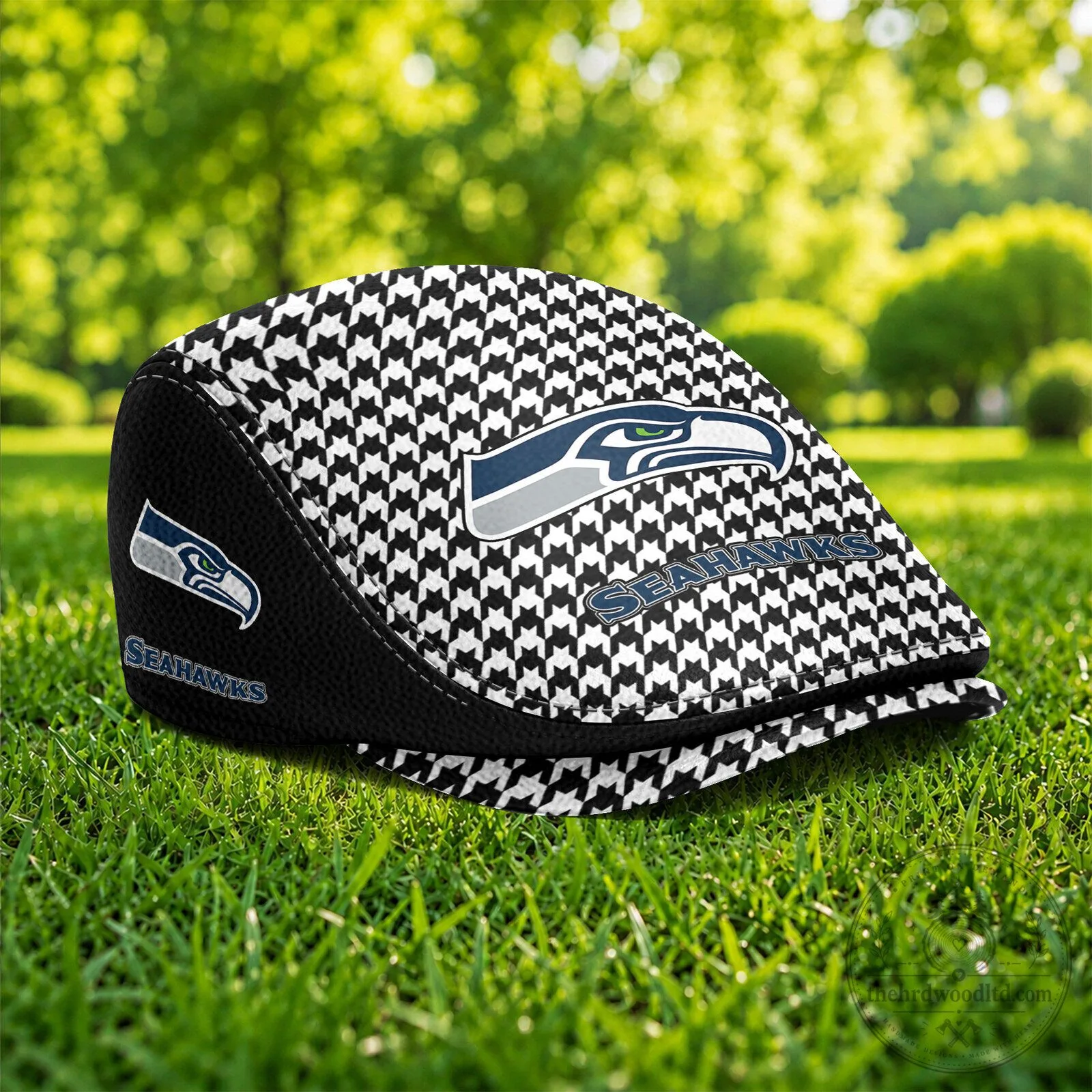 Seattle Seahawks Houndstooth Pattern Golf Cap Hat 5 Seattle Seahawks Houndstooth Pattern Golf Cap Hat