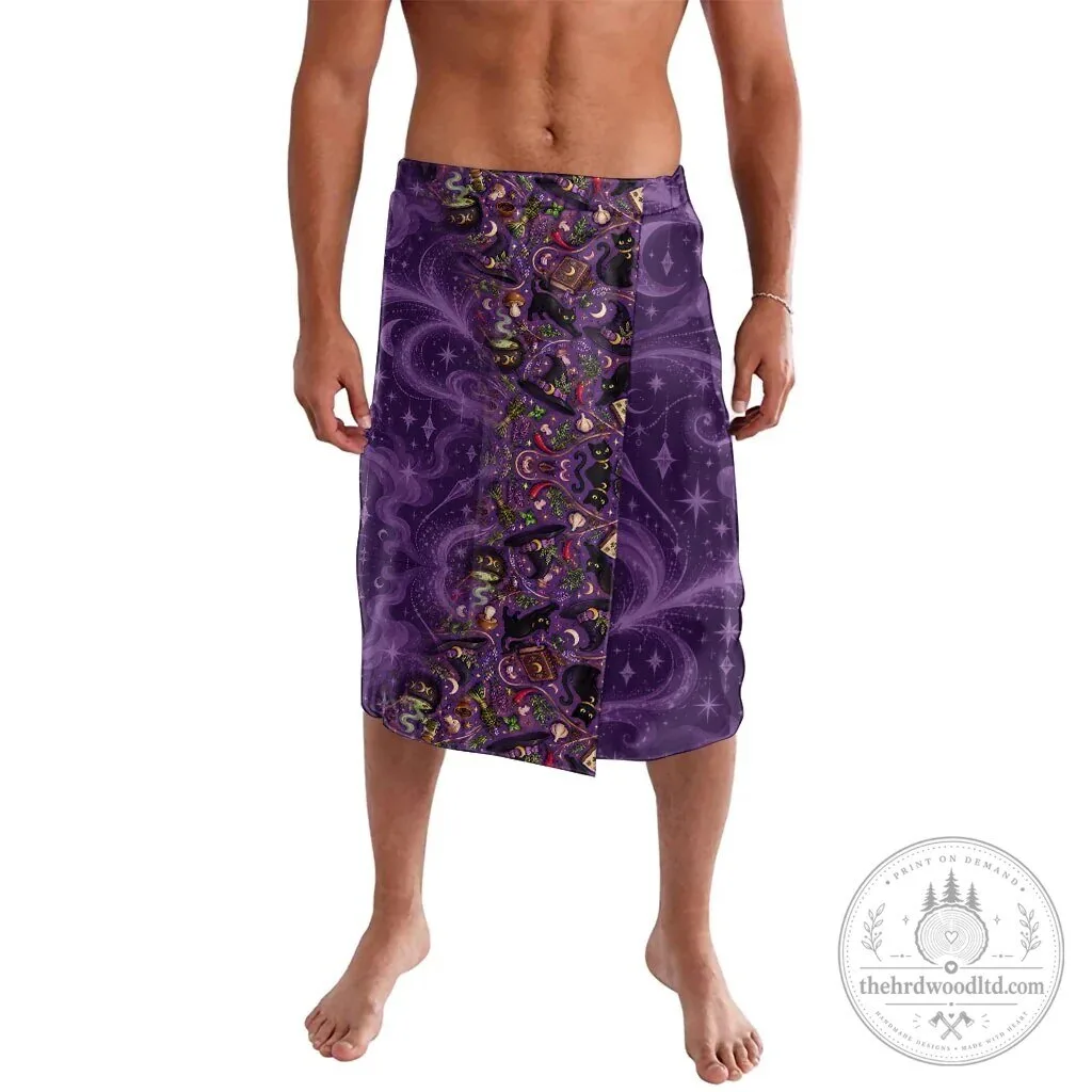 Kitchen Witch Mystical Wiccan Magic Herb Cauldron Black Cat Sarong