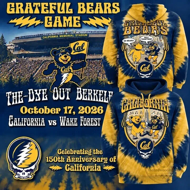 Grateful Dead California Golden Bears Tie-Dye Hoodie