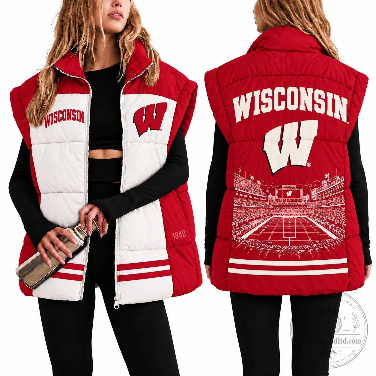 Wisconsin Badgers University Football Stadium Women's Puffer Vest