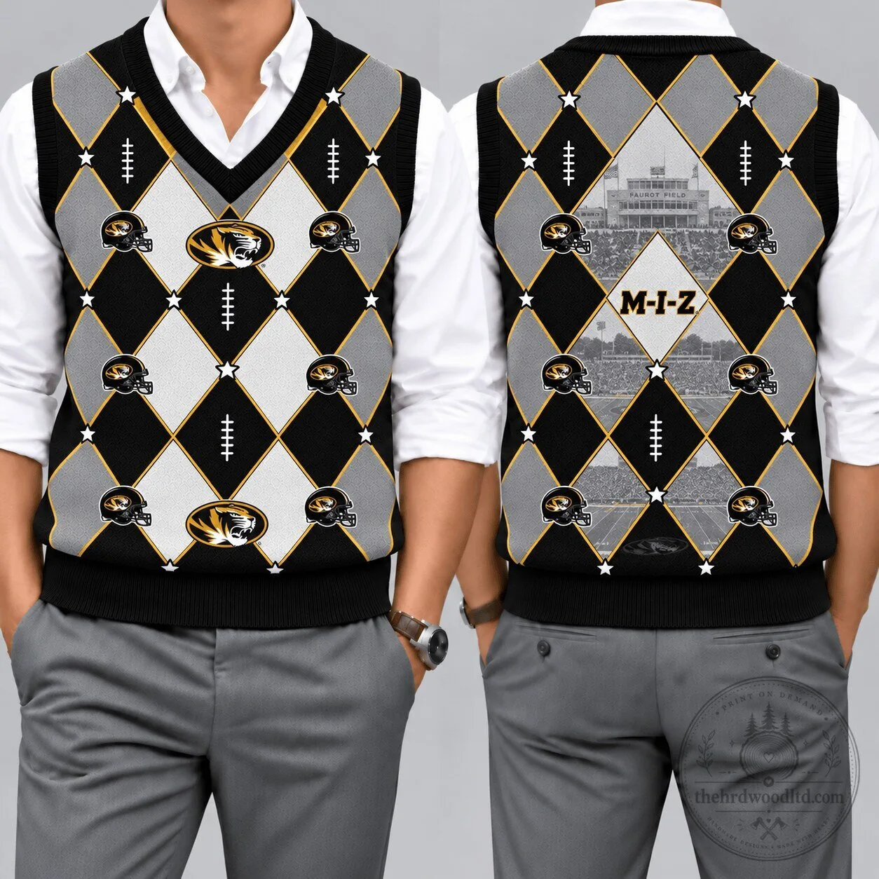 Missouri Tigers Football Argyle Knit Vest