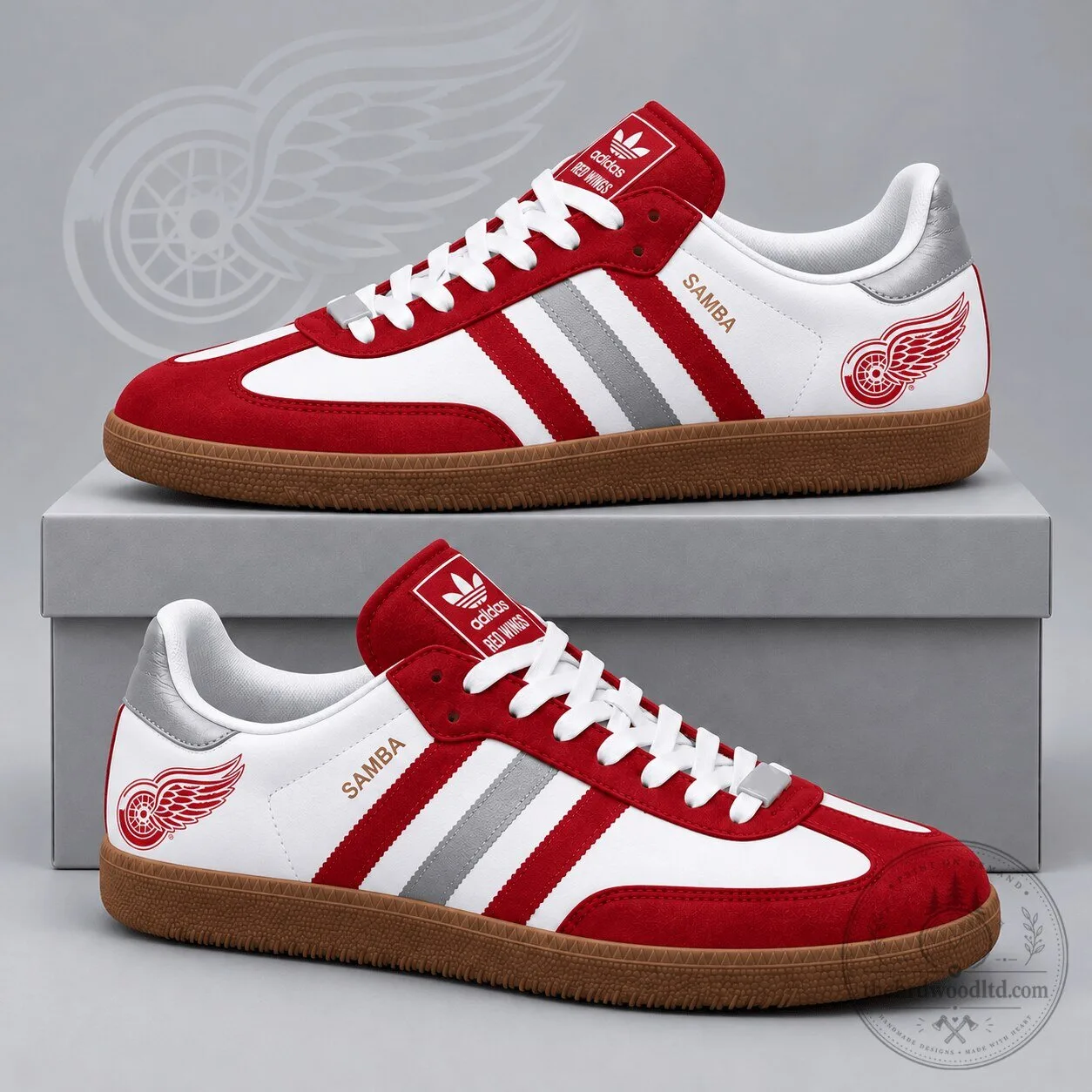 Detroit Red Wings Adidas Samba Low Top Sneakers Hockey Fan Casual Shoes
