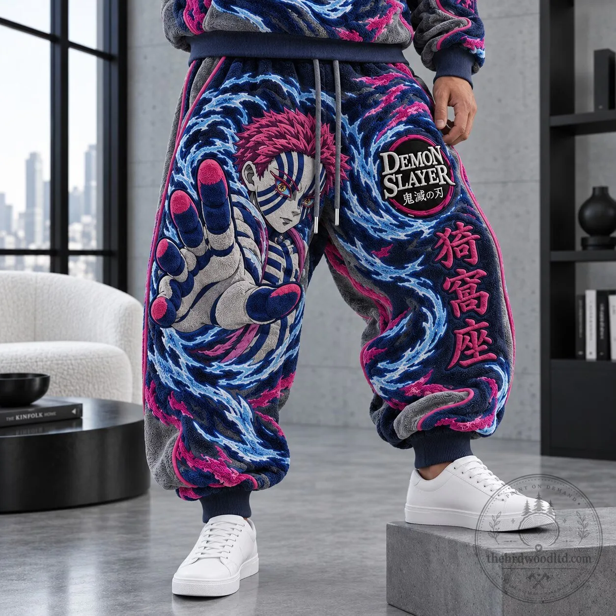 Demon Slayer Akaza Anime Character Japanese Sweatpants Jogger Pants
