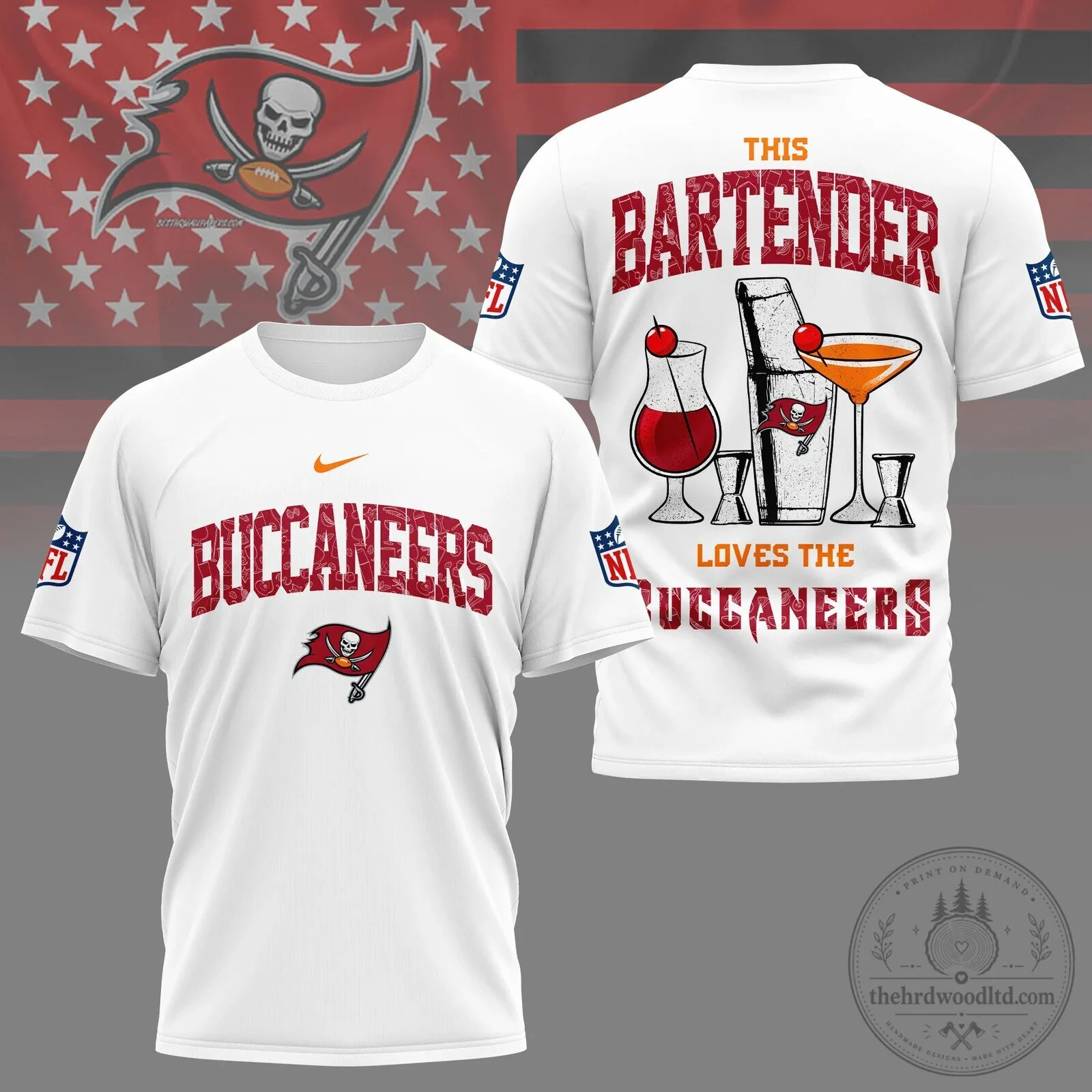 NFL Fan Shirt Tampa Bay Buccaneers Bartender Loves The Buccaneers T-Shirt