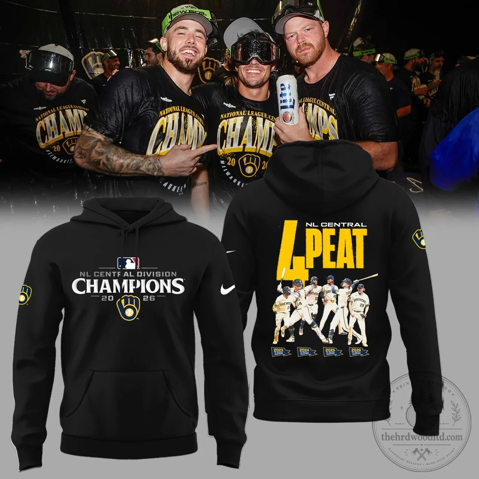 Milwaukee Brewers 2026 NL Central Division Champions Black Hoodie