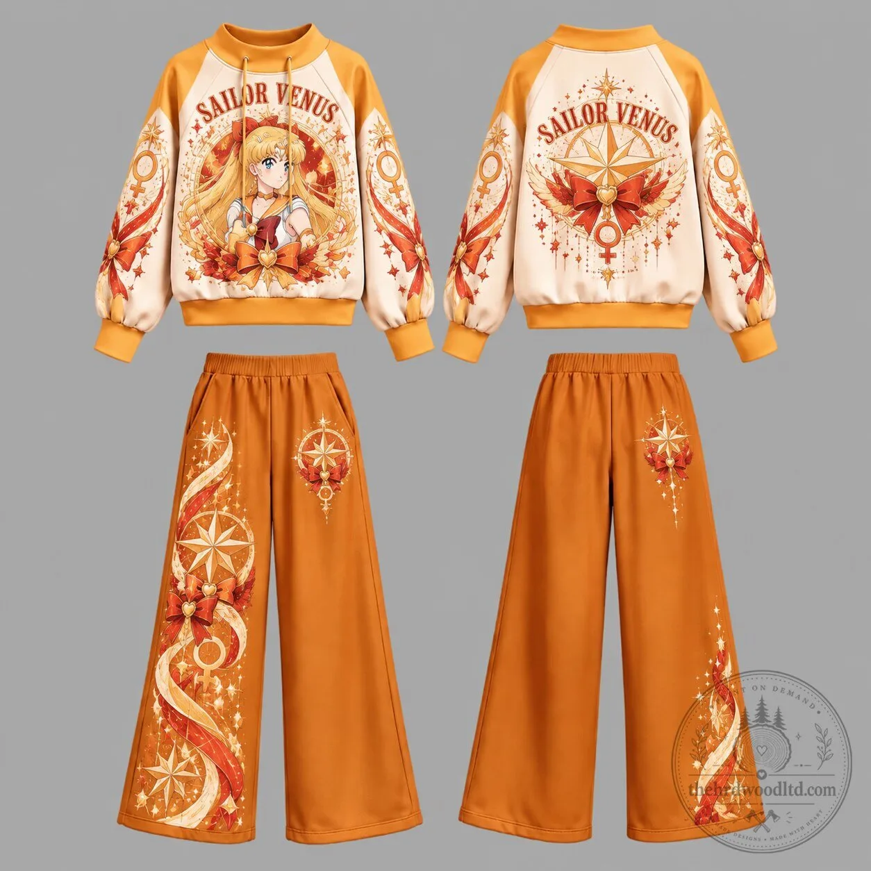 Sailor Moon Sailor Venus Anime Character Art Orange Sweatshirt