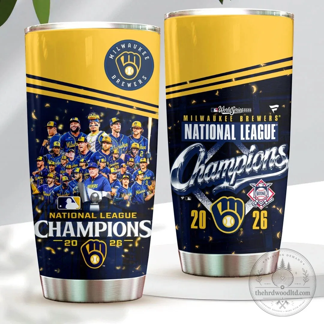 Milwaukee Brewers 2026 National League Champions Baseball Team Tumbler