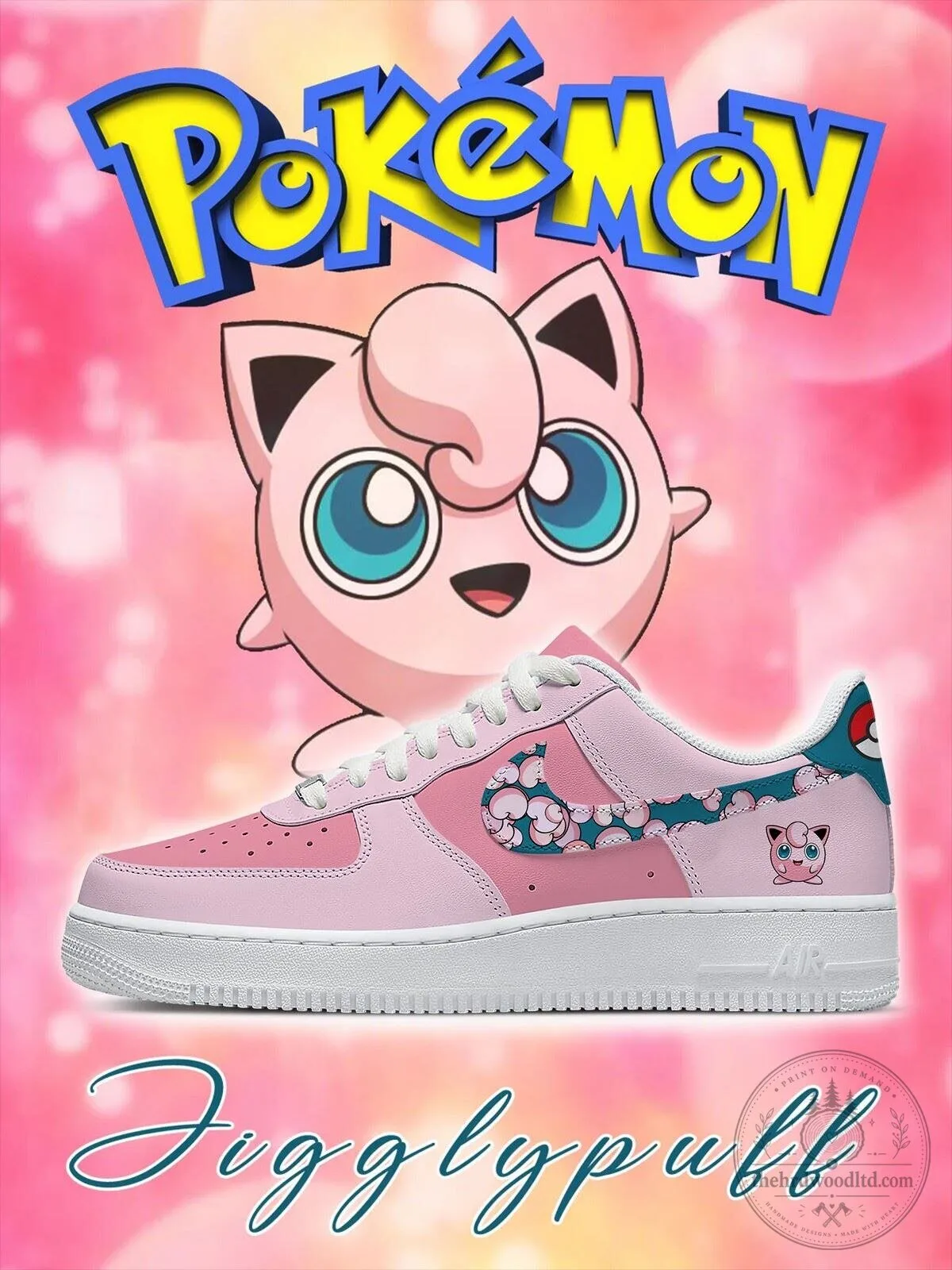 Jigglypuff Pokemon Anime Character Pink Custom Sneakers Shoes
