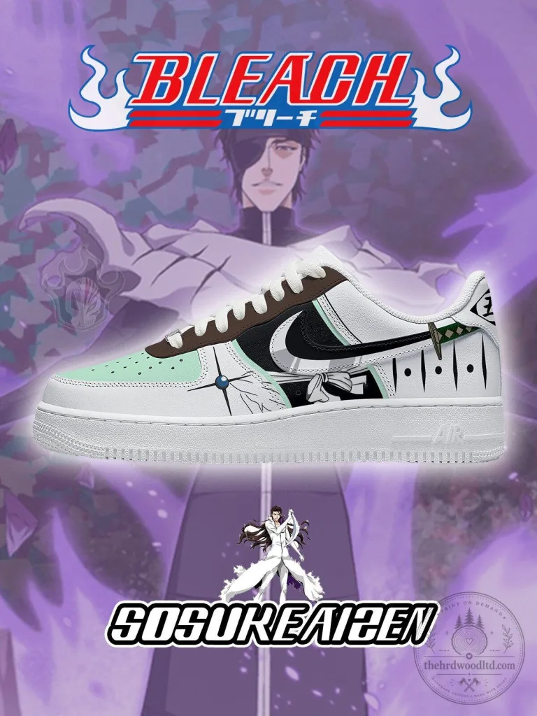 Bleach Sosuke Aizen Anime Character Custom Printed Sneakers Shoes