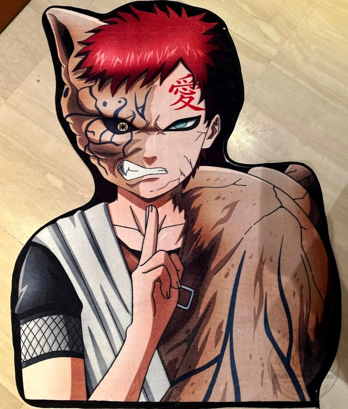 Gaara Naruto Anime Character Shaped Floor Mat Rug