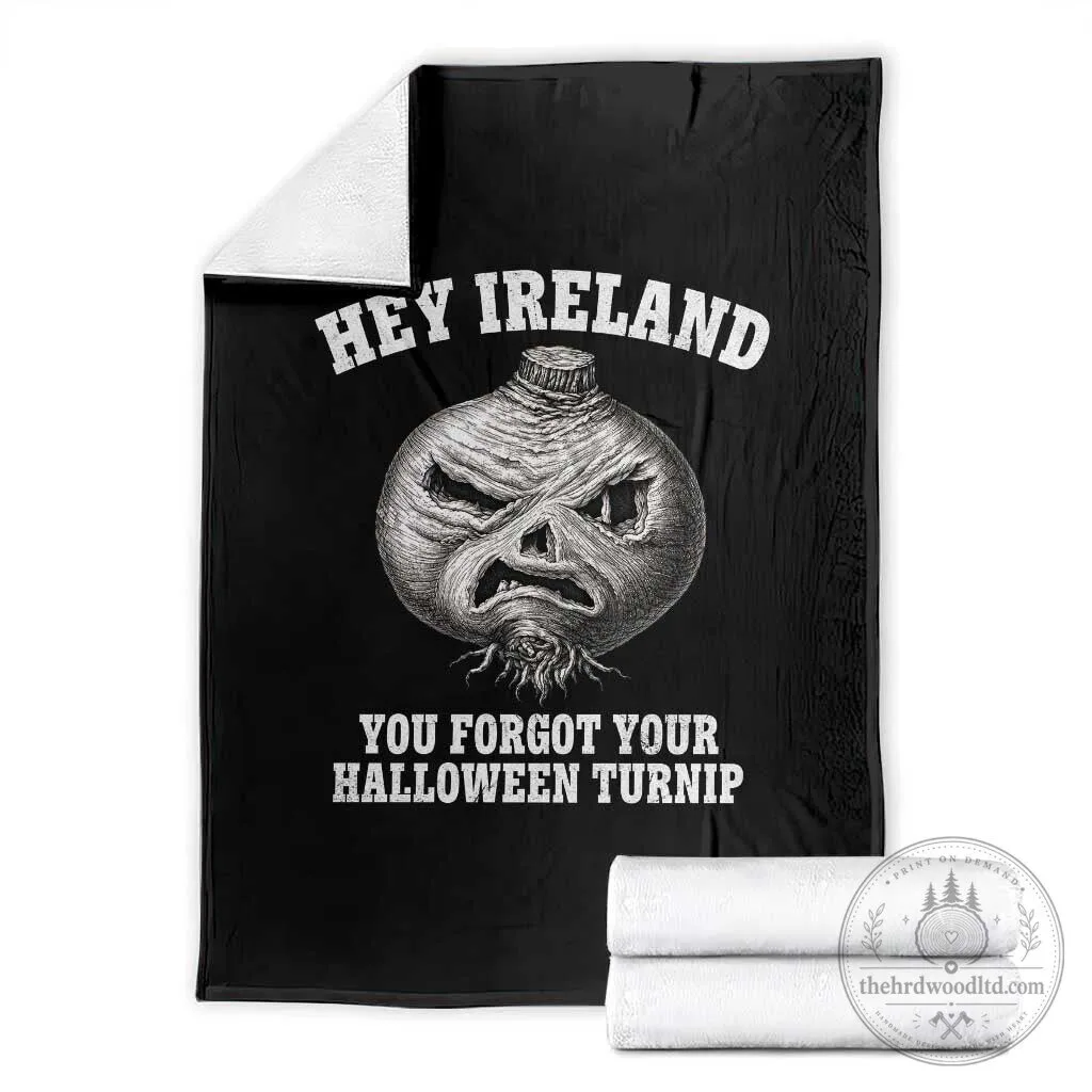 Funny Halloween Turnip Irish Spooky Vintage Graphic Throw Blanket