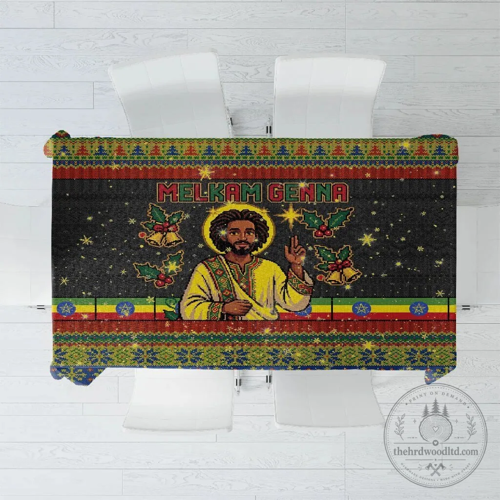 Ethiopian Melkam Genna Jesus Christ Christmas Holiday Tablecloth 2 Ethiopian Melkam Genna Jesus Christ Christmas Holiday Tablecloth