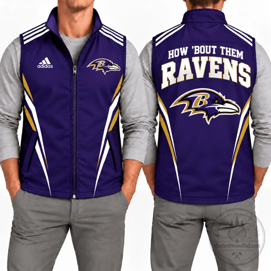 Baltimore Ravens NFL Football Team Adidas How 'Bout Them Ravens Vest Baltimore Ravens NFL Football Team Adidas How 'Bout Them Ravens Vest