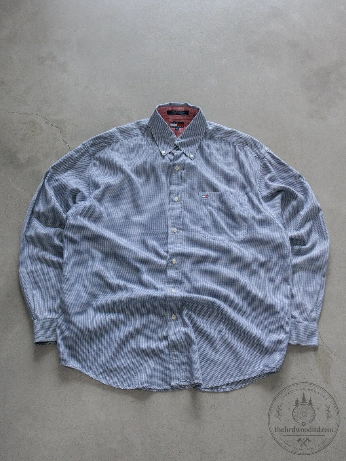 Tommy Hilfiger Blue Gingham Long Sleeve Button Down Shirt