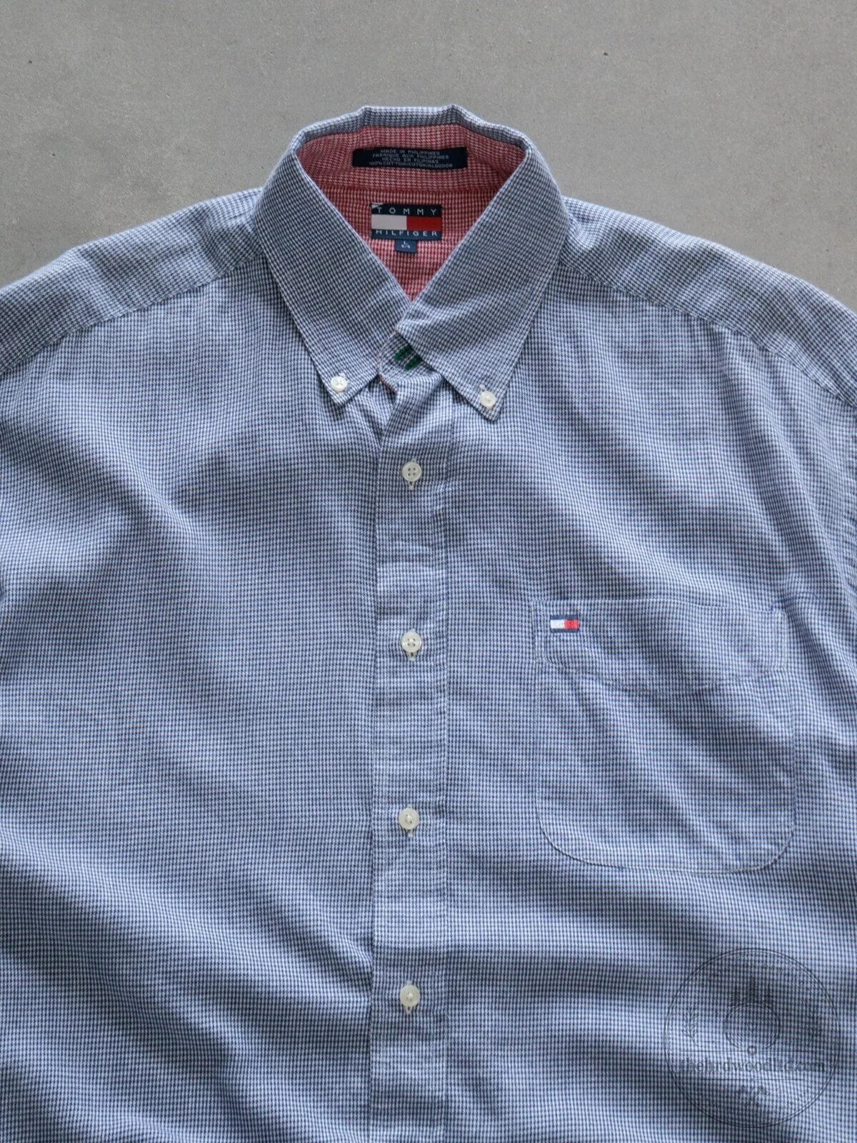 Tommy Hilfiger Blue Gingham Long Sleeve Button Down Shirt 4 Tommy Hilfiger Blue Gingham Long Sleeve Button Down Shirt