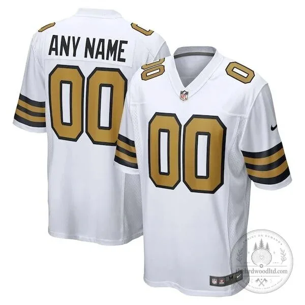 New Orleans Saints Custom White Football Game Jersey 5 New Orleans Saints Custom White Football Game Jersey