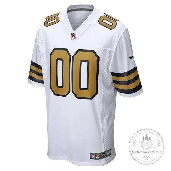 New Orleans Saints Custom White Football Game Jersey 6 New Orleans Saints Custom White Football Game Jersey
