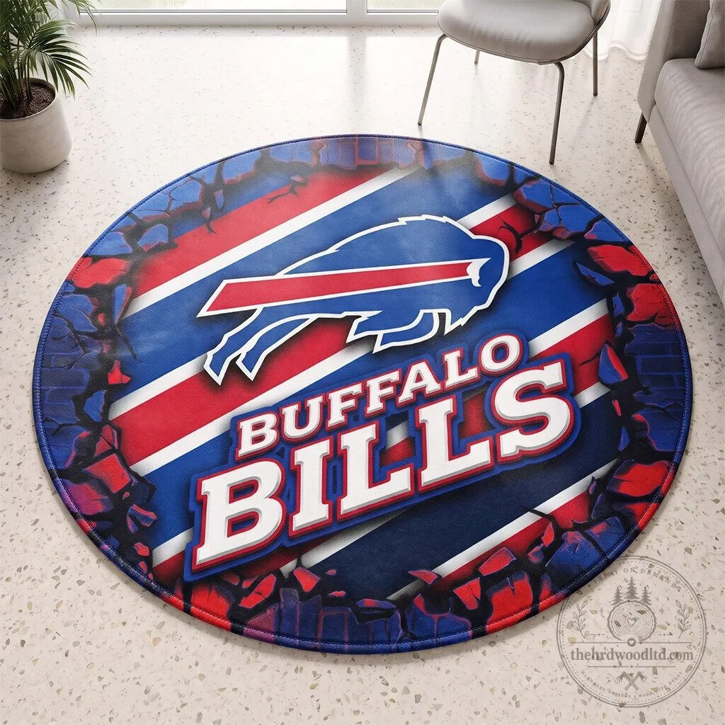 Buffalo Bills Football Team Logo Round Area Rug